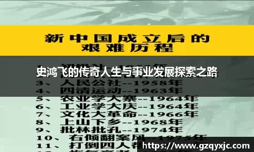 史鸿飞的传奇人生与事业发展探索之路